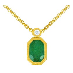 Collier Or et Pierres Emeraude & Diamant