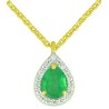 Collier Or et Pierres Diamants & Emeraude