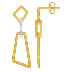 Boucles Or Pendantes et Pierres Diamants