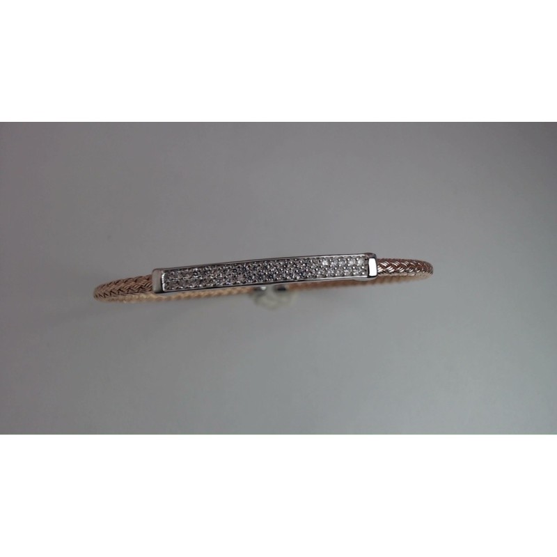 Bracelet Plaqué Or rose sur argent & Oxydes