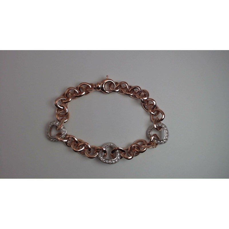 Bracelet Plaqué Or rose sur argent & Oxydes
