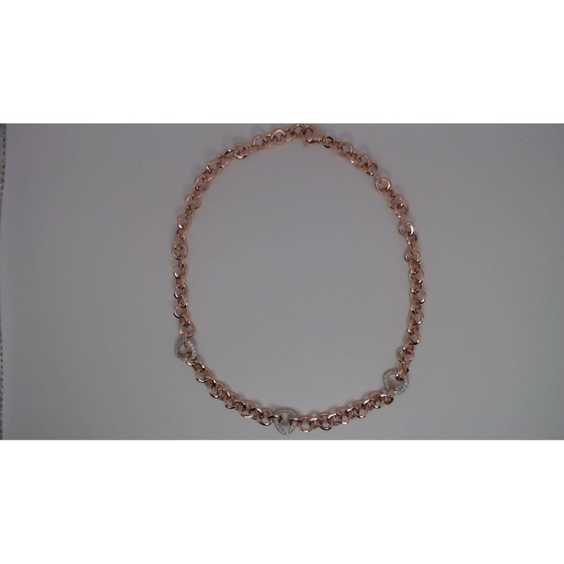 Collier Plaqué Or rose sur argent & Oxydes