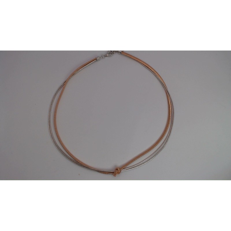 Collier Argent & argent plaqué or rose