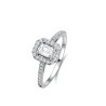 Bague Or et Diamant brillant & taille emeraude de 0,31 ct certifié