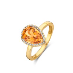 Bague Or et Pierres Fines Citrine orange & Diamants - ETNA