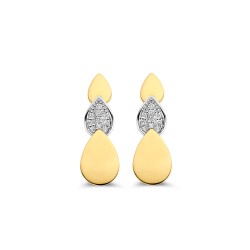 Boucles Or Pendantes et Pierres Diamants