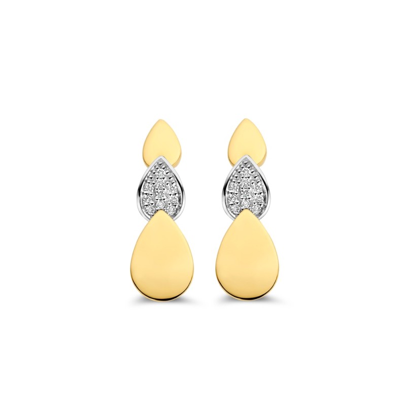 Boucles Or Pendantes et Pierres Diamants