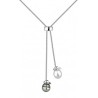 Collier argent & Perle de culture Perle de Tahiti cerclée & Eau douce poire 10mm