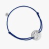 Bracelet Argent Tréfle 16MM  Cordon bleu