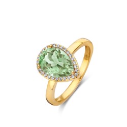 Bague Or et Pierres Fines prasilite & Diamants - ETNA
