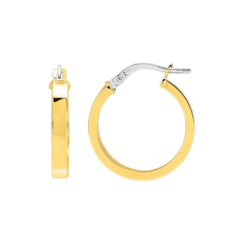 Créoles Or fils rectangulaireD 15mm