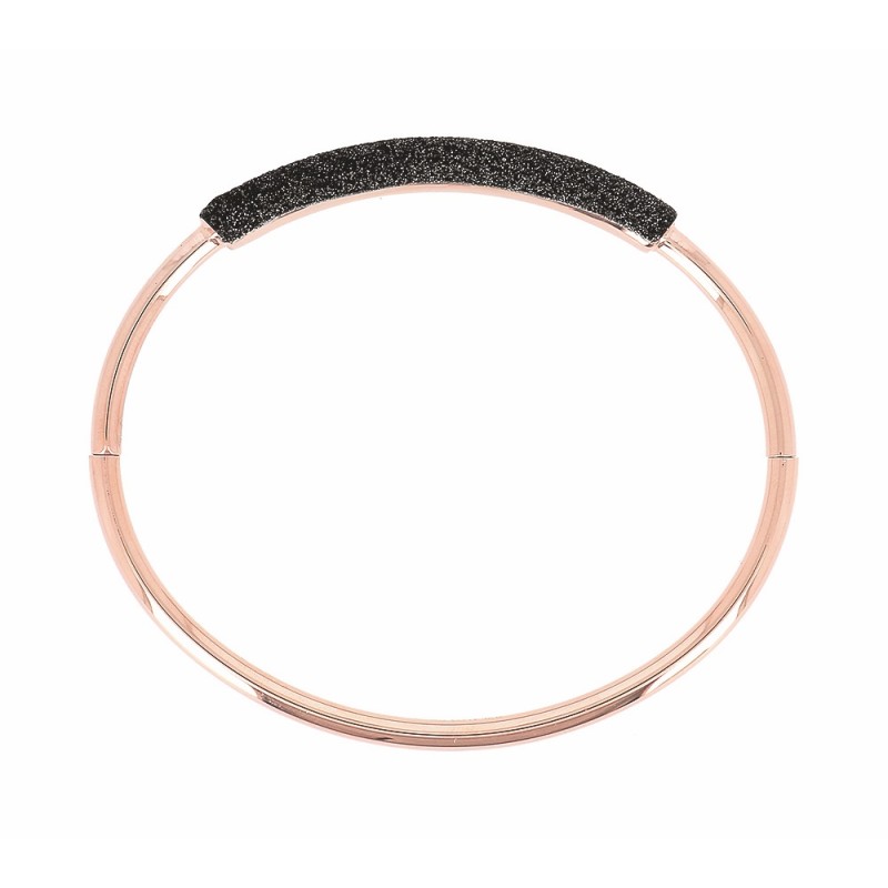 Bracelet Plaqué Or rose sur Argent Polvere noir