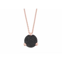 Collier Plaqué Or rose sur Argent Polvere noir