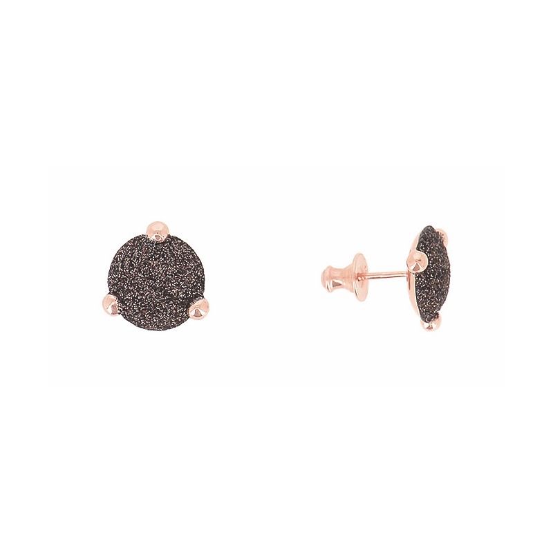 Boucles Plaquées Or rose sur Argent Polvere bronze