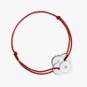 Bracelet Argent Enlace sur cordon rouge