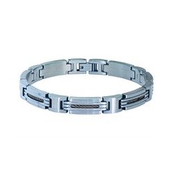 Bracelet Acier MARINA Bicolore PVD Bleu 8mm
