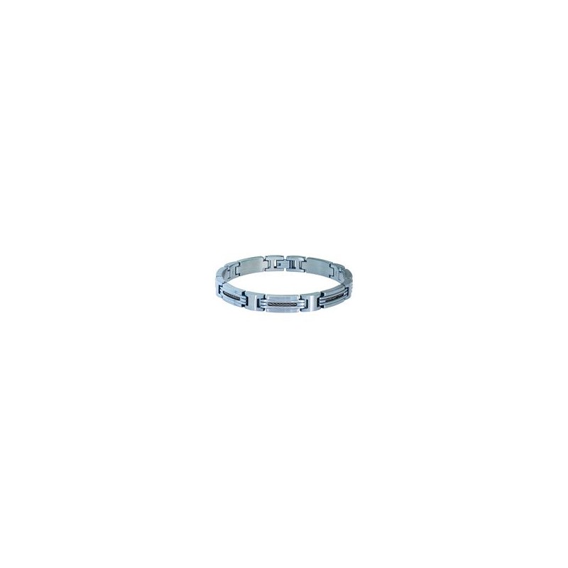 Bracelet Acier MARINA Bicolore PVD Bleu 8mm