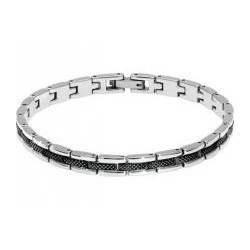 Bracelet Acier bicolore PVD Noir - Santorin 6 MM