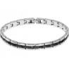 Bracelet Acier bicolore PVD Noir - Santorin 6 MM