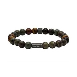Bracelet Acier ZEN & Jaspe Vert s & Oeil de Tigre - 8 MM
