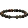 Bracelet Acier ZEN & Jaspe Vert s & Oeil de Tigre - 8 MM