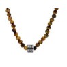 Collier Acier Talisman & Oeil de Tigre 4 MM