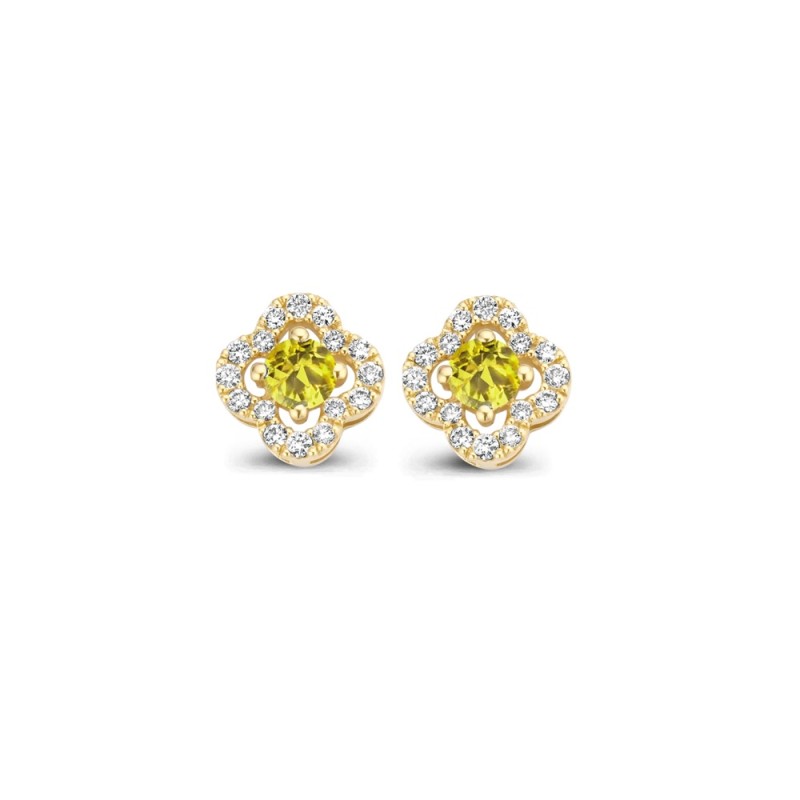 Boucles Or et Pierres Saphirs Jaunes & Diamants - SALINA