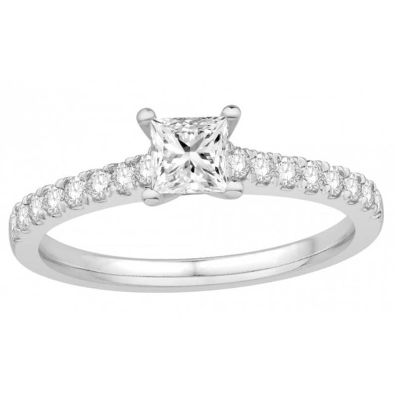 Bague Or et Diamant taille Princesse de 0,30 ct certifié FVS1