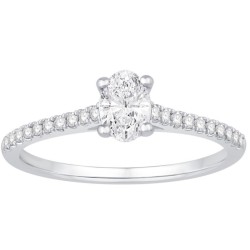Bague Or et Diamant taille Ovale de 0,40 ct certifié DSI1
