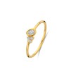 Bague Or et Diamant ovale (0,12 ct) & 3 Diamants brillant (0,04 ct)