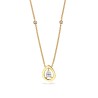 Collier Or et Pierres poire (0,16 ct) & 2 Diamants brillant (0,02 ct)
