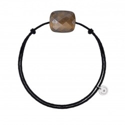 Bracelet Argent Oeil de tigre miel coussin