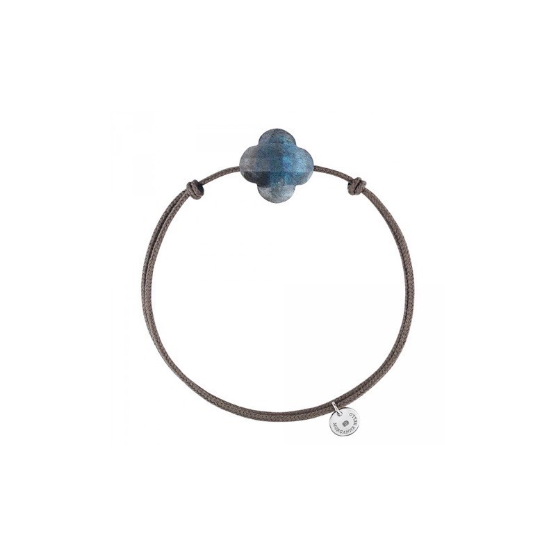 Bracelet Argent Labradorite Trefle