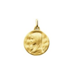 Médaille or Vierge mains jointes - 14 mm