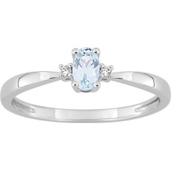 Bague Or et Pierres Fines Aigue Marine & Diamants