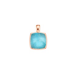 Pendentif Or et Pierres Quartz + Amazonite (traitée) - Pantelleria