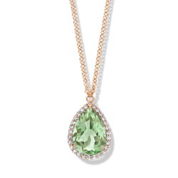 Collier Or et Pierres Prasiolite & Diamants - Etna