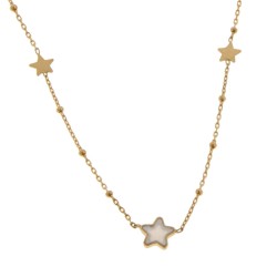 Collier Or et Pierres Nacre forme Etoile