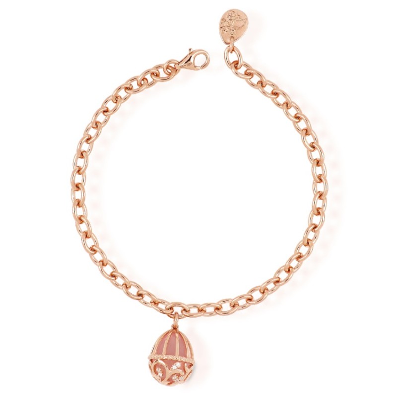 Bracelet Plaqué Or sur argent, Oxydes & pink crystal