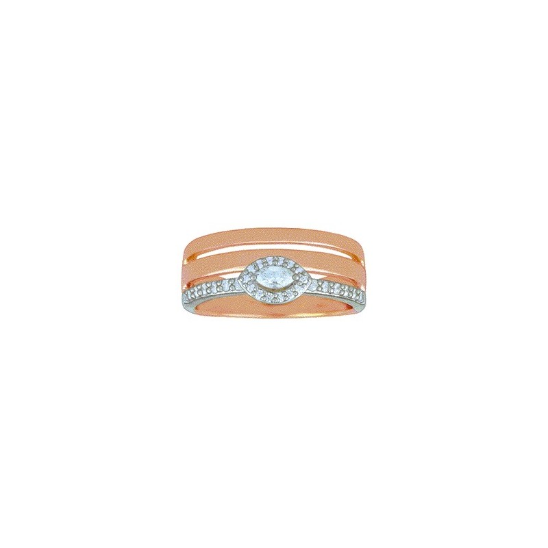 Bague Or et Diamant taille Marquise & Diamants ronds