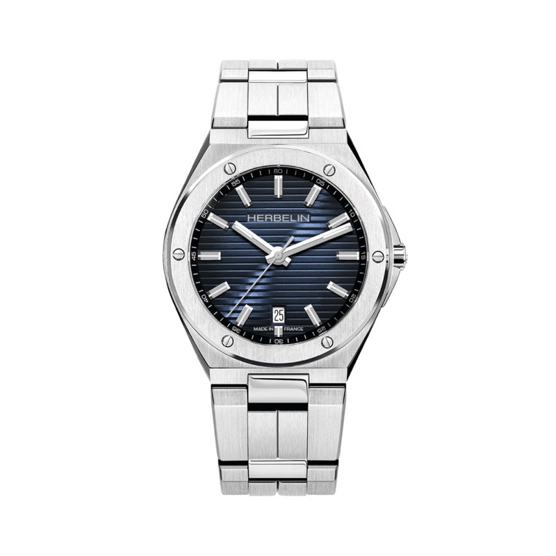 Montre Homme bracelet acier Cap Camarat fond bleu
