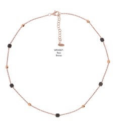 Collier Plaqué Or sur argent et Polvere marron