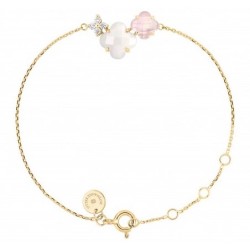 Bracelet Or et Pierres Nacre, Quartz rose  & Diamants - Bouquet