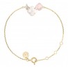 Bracelet Or et Pierres Nacre, Quartz rose  & Diamants - Bouquet