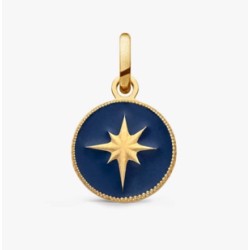 Médaille Or Étoile laque bleu marine 10MM