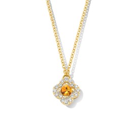 Collier Or et Pierres Saphir orange & Diamants - SALINA