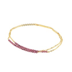 Bracelet Acier plaqué or & Grenats