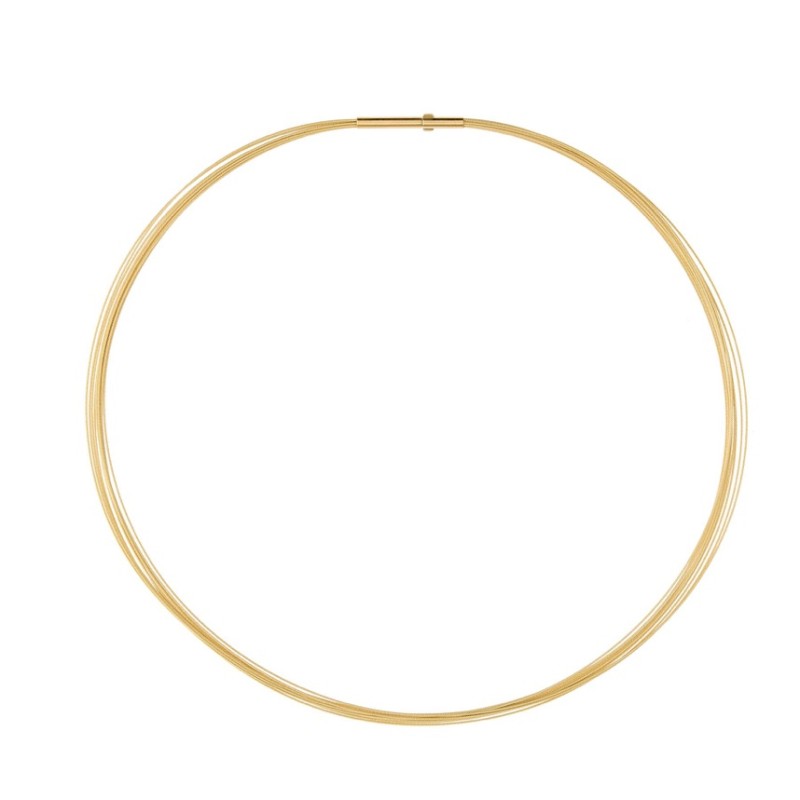 Collier Acier plaqué or 10 brins