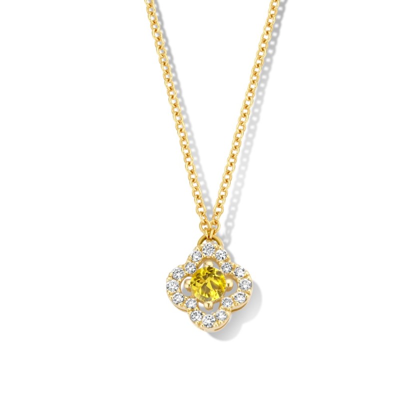 Collier Or et Pierres Saphir jaune & Diamants - SALINA