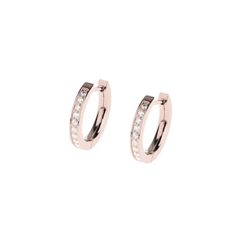 Boucles Acier plaqué or rose & Oxydes